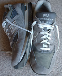 a shot of my new running shoes... New Balance 998