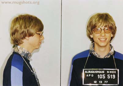 Bill Gates mugshot from 1977